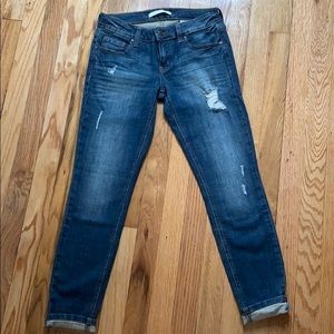 Eunina Mid-Rise Destructed Skinny Jeans